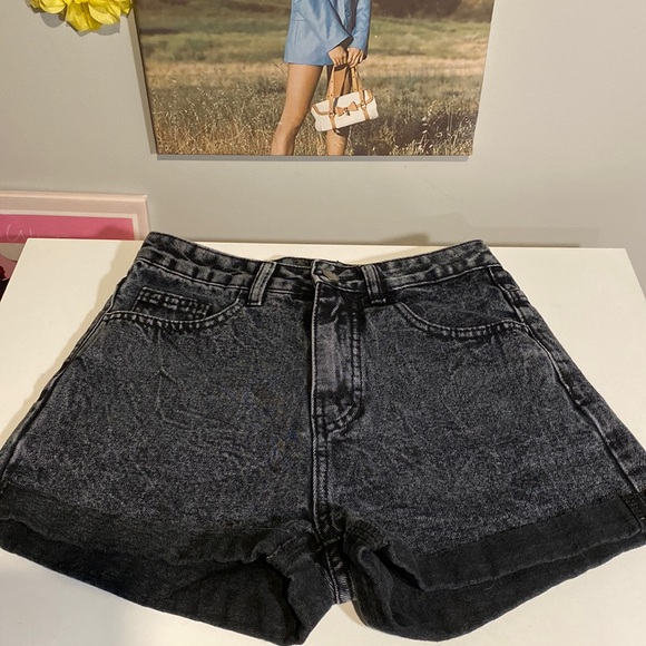 High waisted black denim shorts from SHEIN size - XS :) - Picture 3 of 7